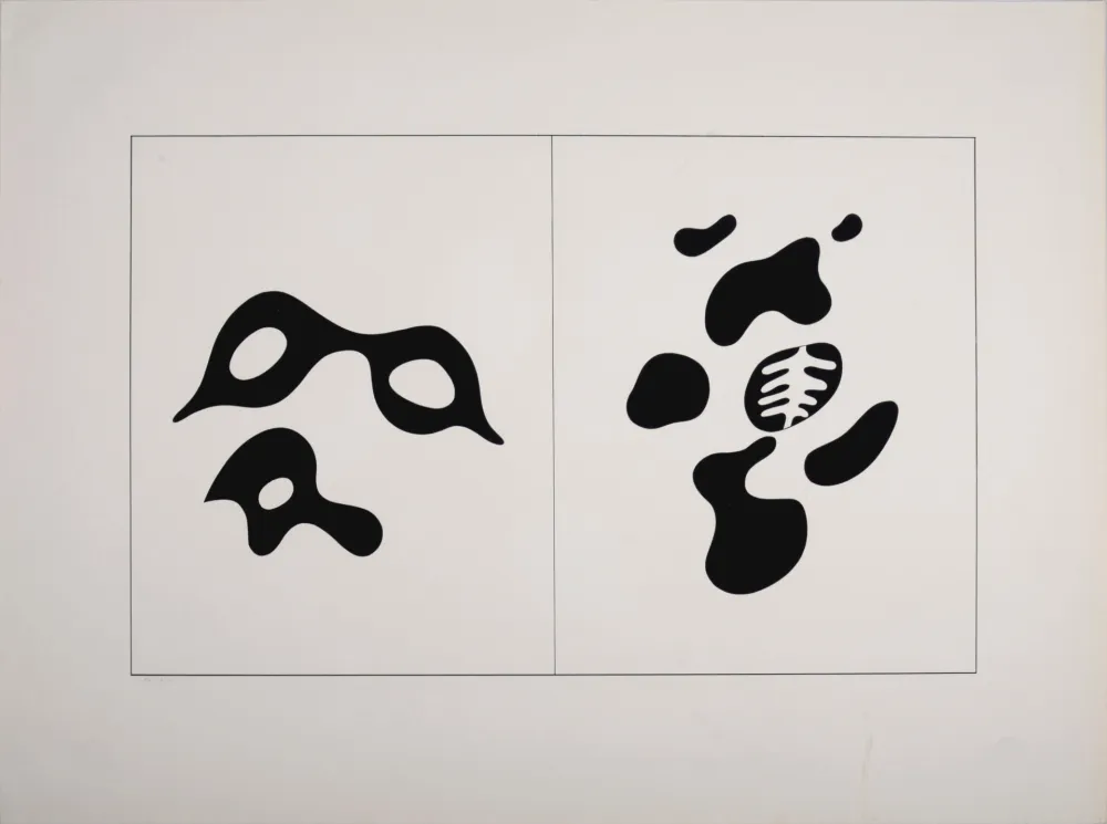 丝网印刷 Arp - Lunettes et lorgnon - le squelette et son entourage, 1928-1959