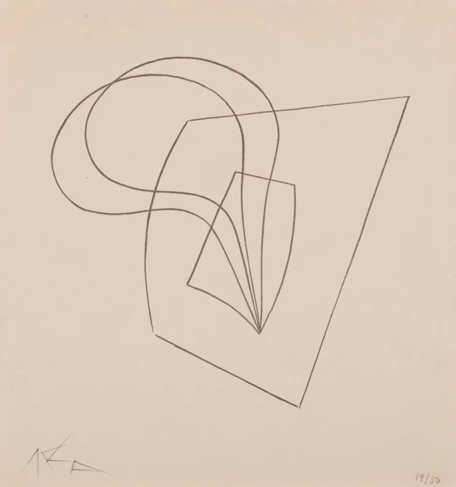 石版画 Arp - Pflanzlich-architektonische