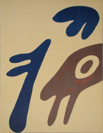 石版画 Arp - Tête, torse et nombril sur table