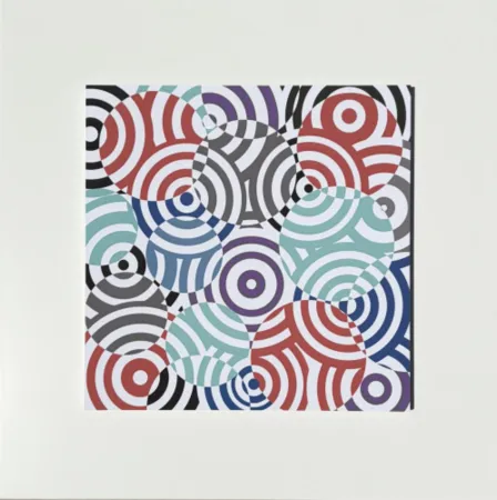 复数作品 Asis - Interferences cercles de couleurs Gris Rouge