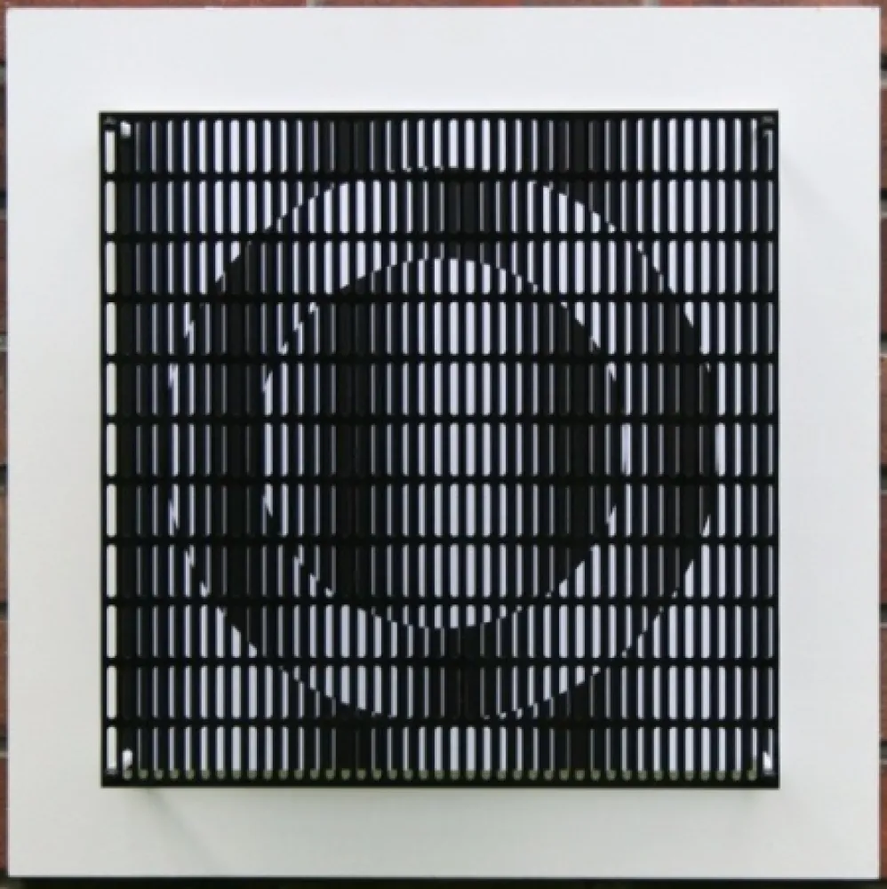 木刻 Asis - Vibration cercles noir et blanc