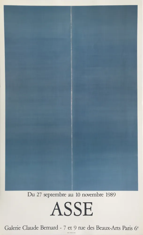 海报 Asse - Galerie Claude Bernard