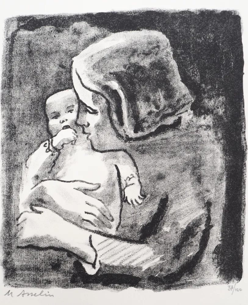 石版画 Asselin - Maternité