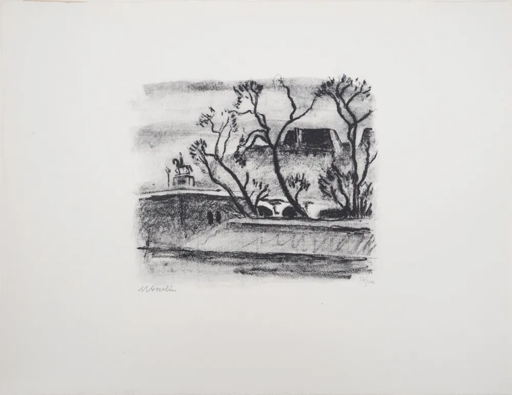 石版画 Asselin - Paris, le Vert-galant