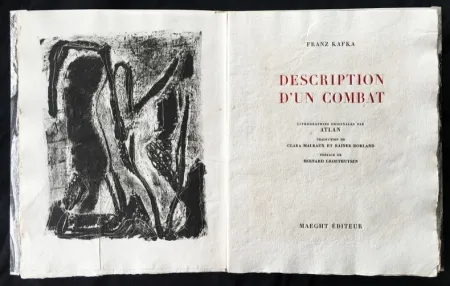 插图书 Atlan - F. Kafka. DESCRIPTION D'UN COMBAT. Lithographies originales d'Atlan (1946)