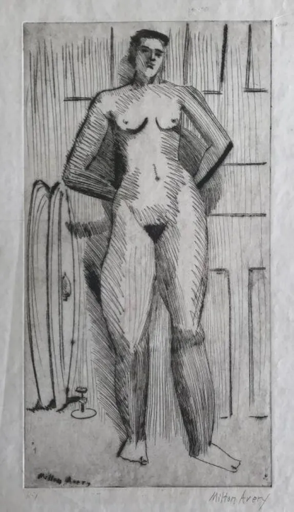 干刻版画 Avery - Standing Nude