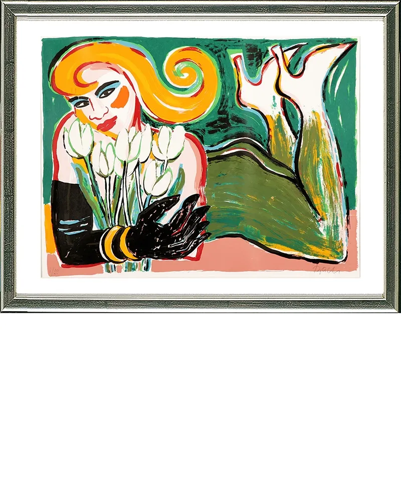 丝网印刷 Bach - Liegende mit Tulpen, 2006