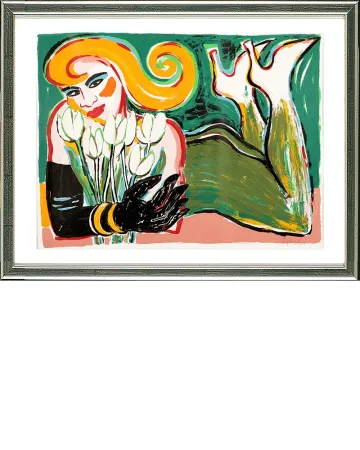 丝网印刷 Bach - Liegende mit Tulpen, 2006