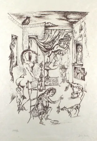 石版画 Bachem - Alternde Paris zum Muttertag