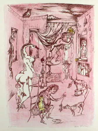 石版画 Bachem - Alternde Paris zum Muttertag