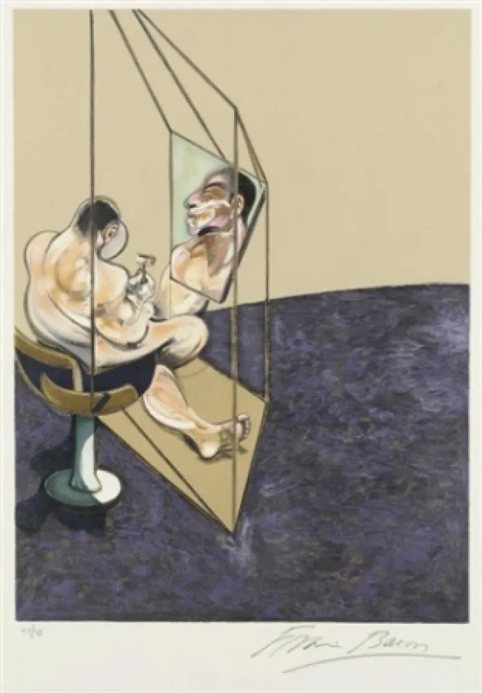 石版画 Bacon - Left panel from Three Studies of the Male Back)