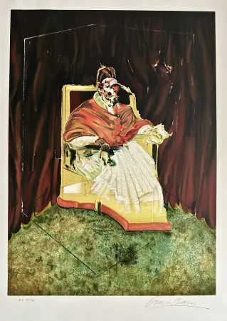 石版画 Bacon - Study for Portrait of Pope Innocent X after Velasquez