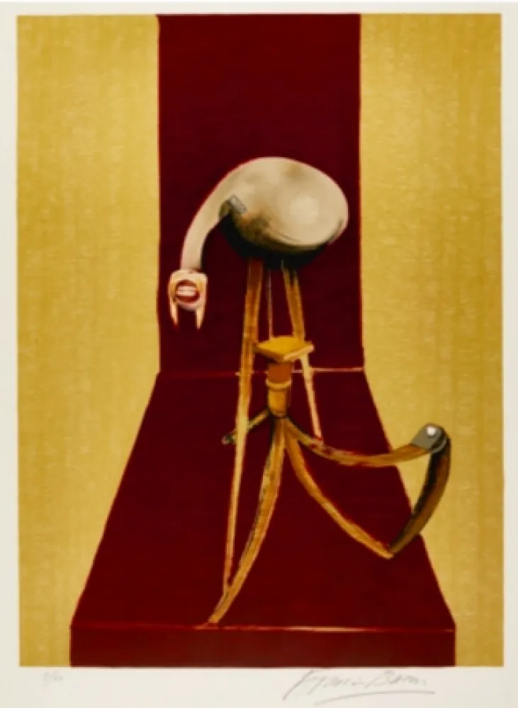 石版画 Bacon - Tryptique respons -central pannel -  large size