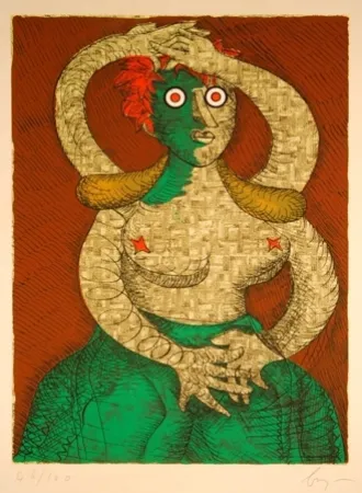 蚀刻版画 Baj - Caroline di Brunswick, Regina di Gran Bretagna e d'Irlanda