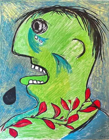 石版画 Baj - Enrico Baj (1924–2003) – Fernandez de Moratin – Color lithograph on paper – 1965