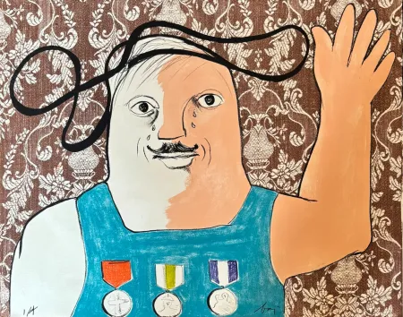 石版画 Baj - Enrico Baj (1924–2003) – Guillaume de Gouffier – Color lithograph on paper – 1965