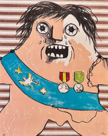 石版画 Baj - Enrico Baj (1924–2003) – Il Maresciallo di Sassonia – Color lithograph on paper – 1965