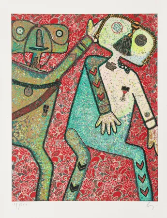 版画 Baj - Enrico baj (1924–2003) – La Comte de Hornes et Guillame de Nassau – Mixed media