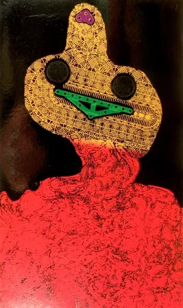 蚀刻版画 Baj - Femme en fleurs