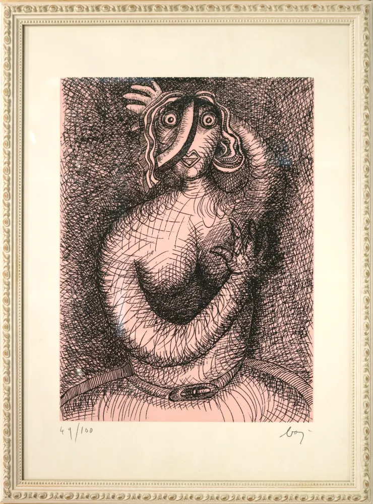 蚀刻版画 Baj - Figura femminile