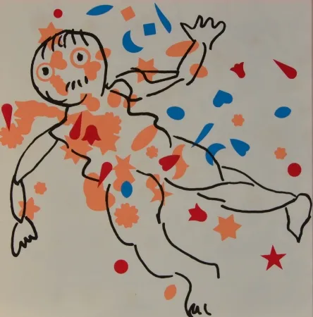 石版画 Baj - Figure