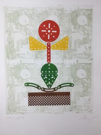 蚀刻版画 Baj - Fiore meccanico