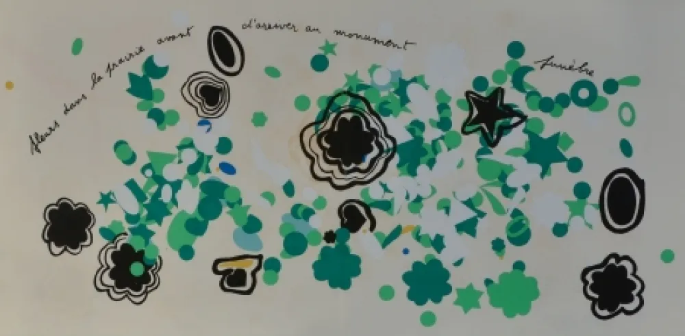 石版画 Baj - Fleurs dans la prairie