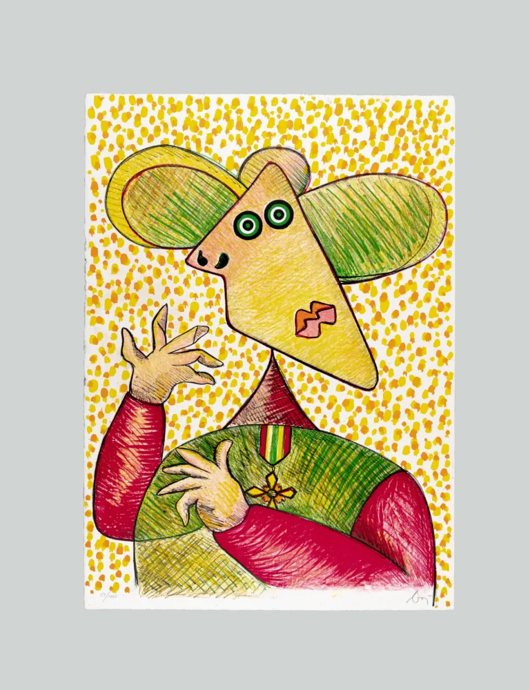 石版画 Baj - Greta Garbo