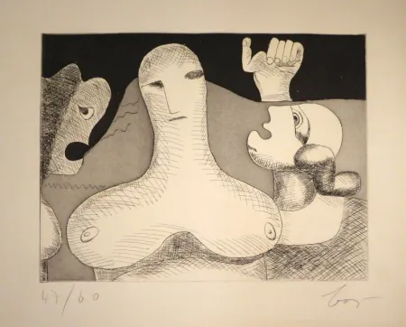 版画 Baj - Hommage à Le Corbusier