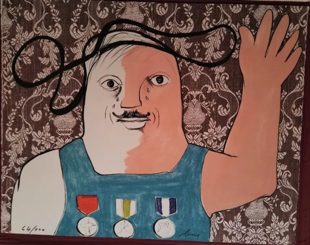 石版画 Baj - Larmes de Généraux