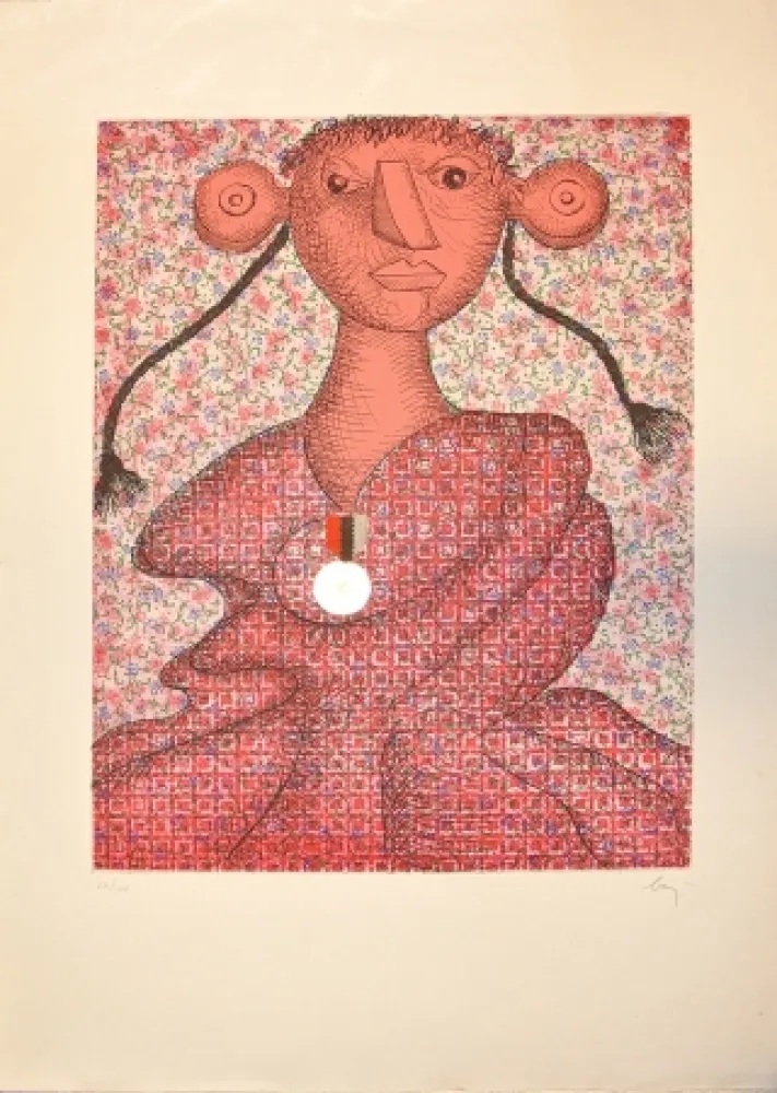 版画 Baj - Marguerite d'Angouleme, Reine de Navarre