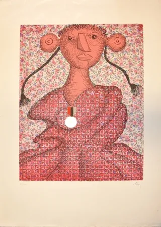 版画 Baj - Marguerite d'Angouleme, Reine de Navarre