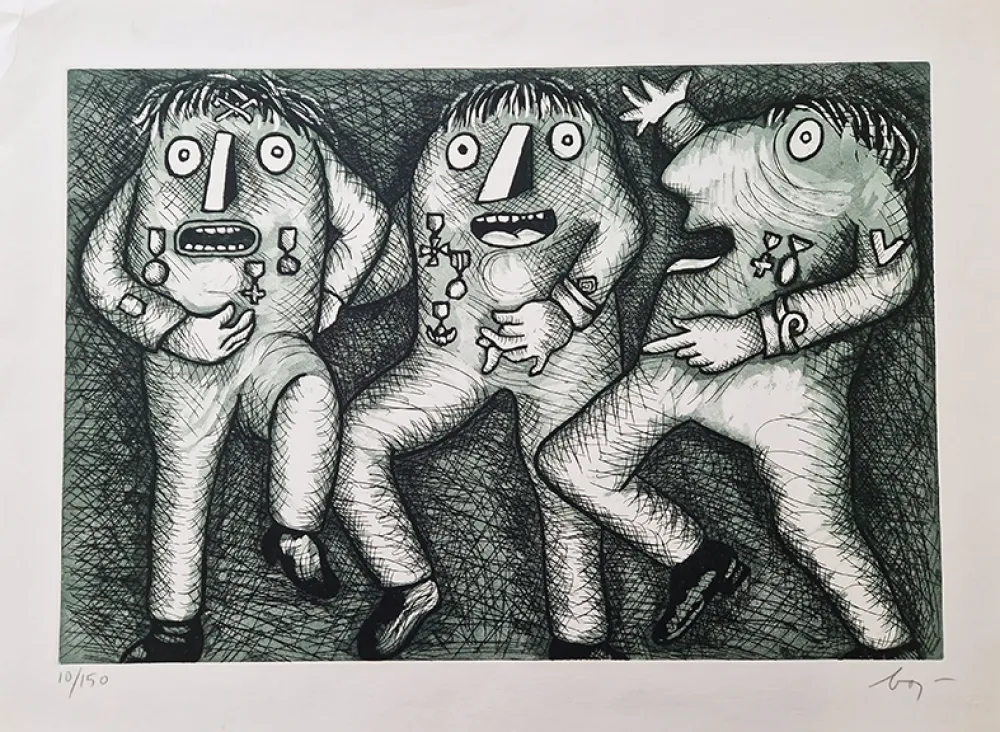 蚀刻版画 Baj - Nixon parade III