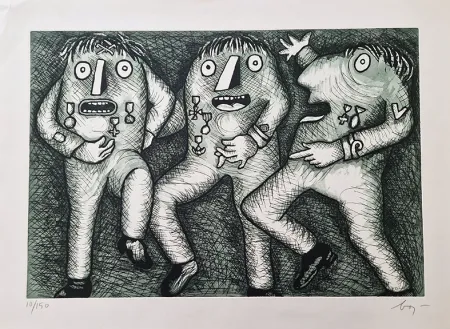 蚀刻版画 Baj - Nixon parade III