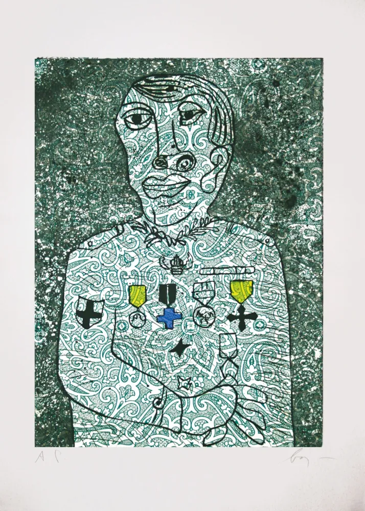 版画 Baj - Personnage de guerre