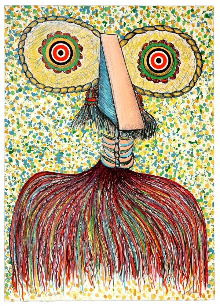 石版画 Baj - Ritratto immaginario di Asger Jorn (Portrait imaginaire d'Asger Jorn)