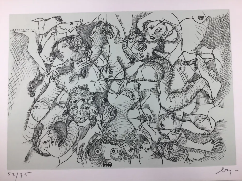 蚀刻版画 Baj - Sade in Italy - complete folder ( 8 erotic etchings )