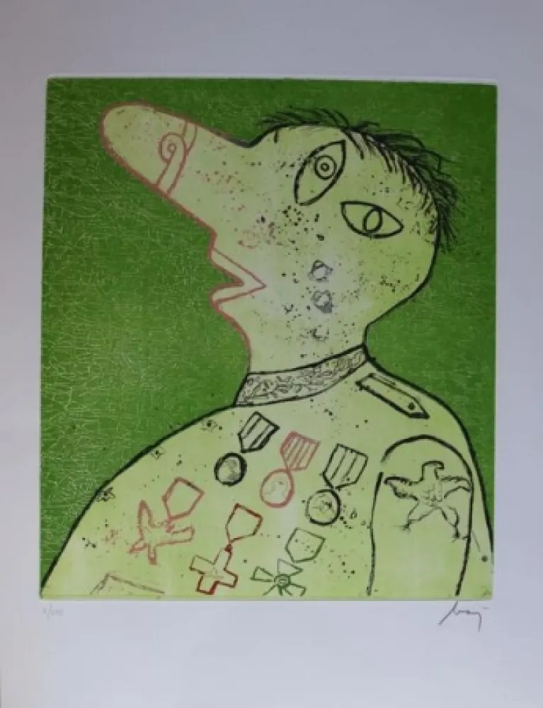 蚀刻版画 Baj - Suwarow Rymnisky durante la campagna di Russia