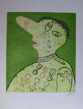 蚀刻版画 Baj - Suwarow Rymnisky durante la campagna di Russia