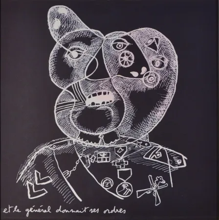 石版画 Baj - Testa di Generale