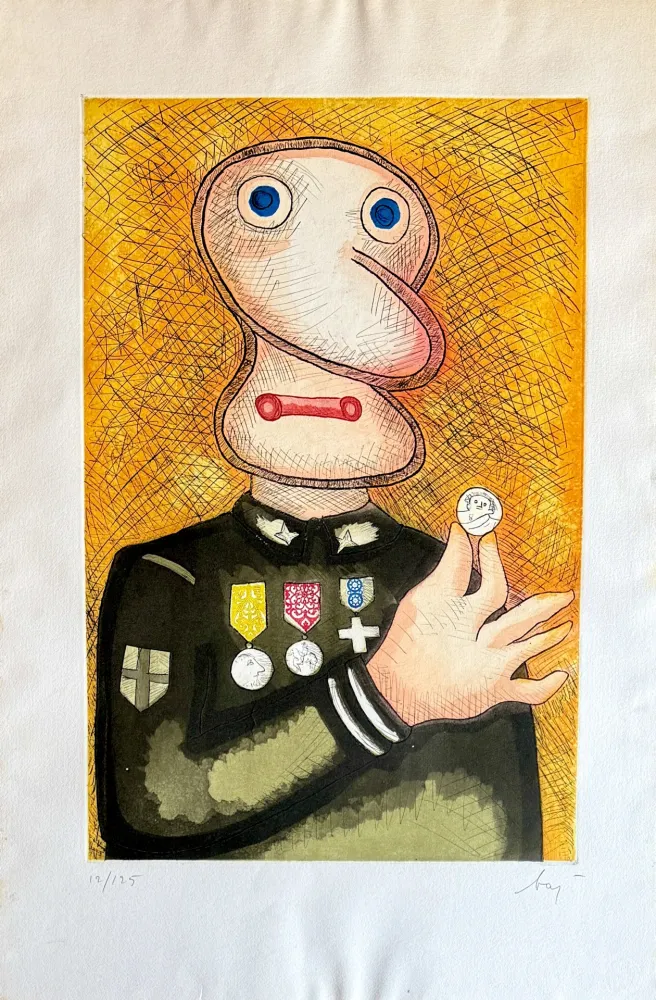 版画 Baj - Uomo dalla medaglia