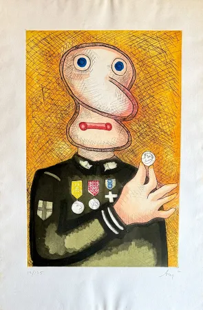 版画 Baj - Uomo dalla medaglia