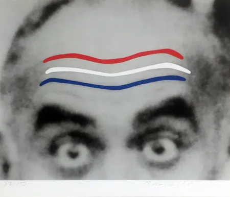 丝网印刷 Baldessari - Raised Eyebrows/Furrowed Foreheads (Red, White and Blue) from the Artist for Obama Portfolio