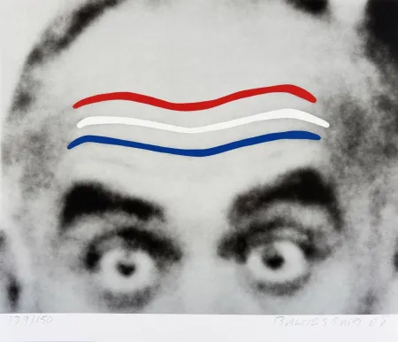 丝网印刷 Baldessari - Raised Eyebrows/Furrowed Foreheads (Red, White, and Blue) from the Artists for Obama Portfolio