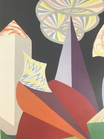 石版画 Balla - FUOCHI D'ARTIFICIO ( particolare )