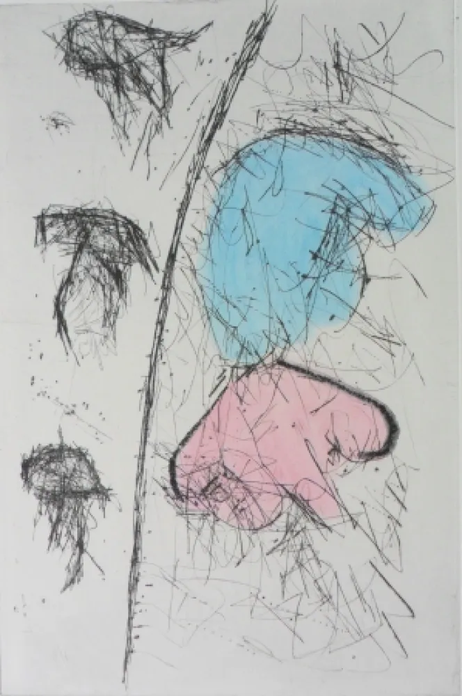 版画 Balle - Etching with watercolour