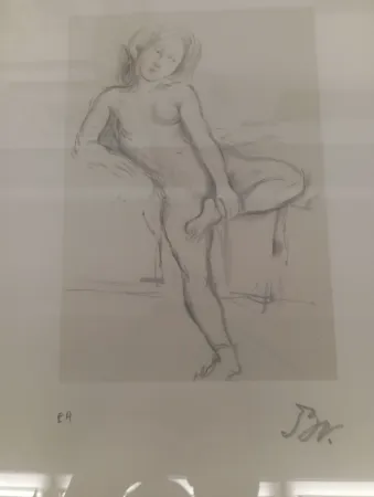 石版画 Balthus - Desnudo sentado