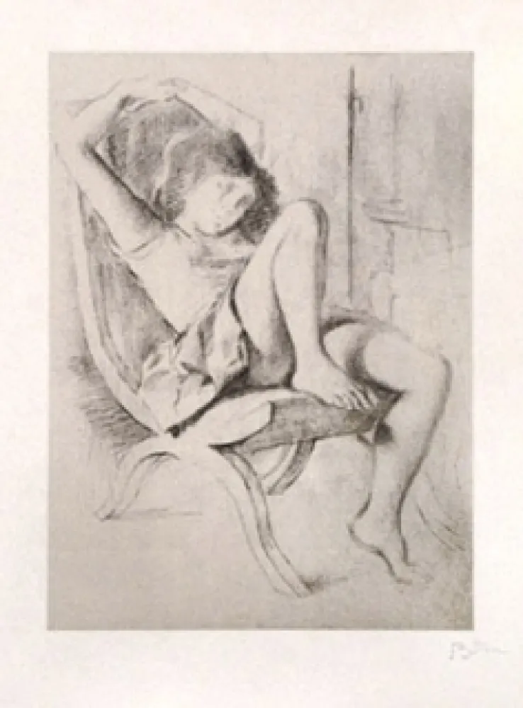 石版画 Balthus - JEUNE FILLE