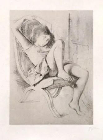 石版画 Balthus - JEUNE FILLE