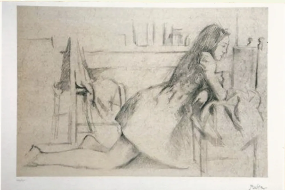石版画 Balthus - Untitled I (meditation)